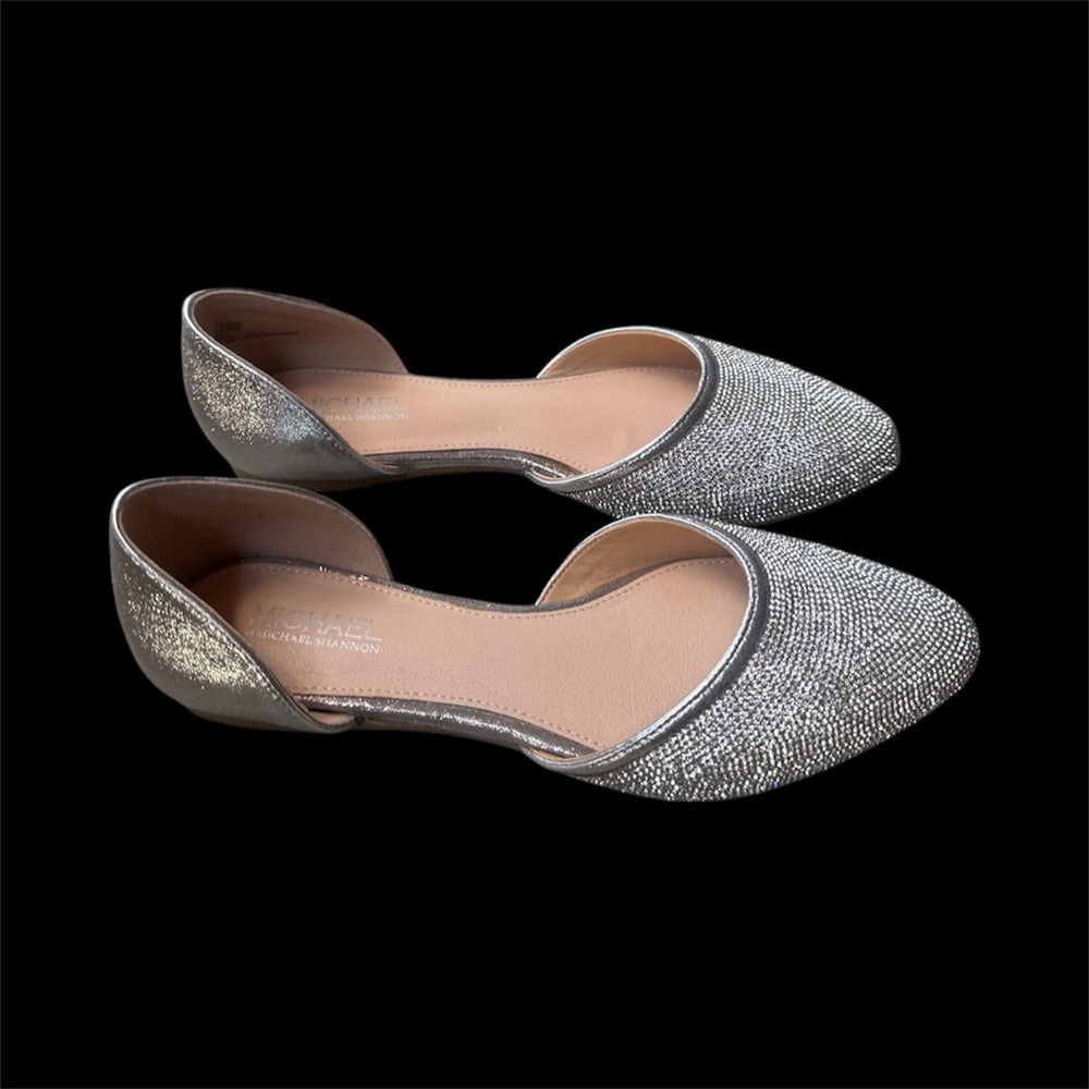 Michael By Michael Shannon Elegant Silver Women's Flats Size 8.5